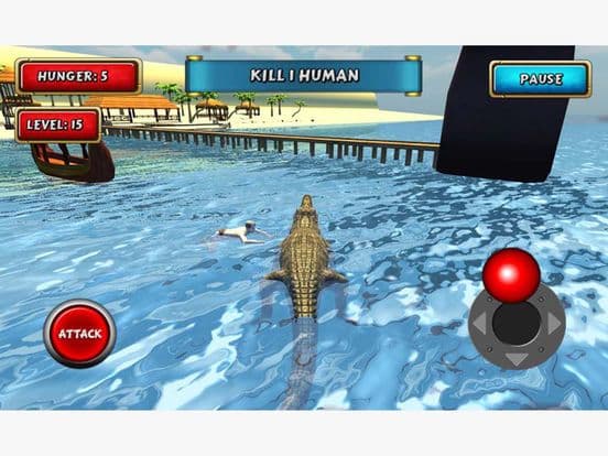 Crocodile Sim Beach Hunt screenshot 4