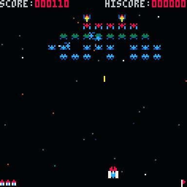Pico8 Galaxian screenshot 2