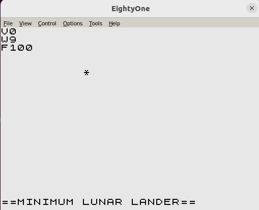 Minimum Lunar Lander (ZX Spectrum) by zxpope