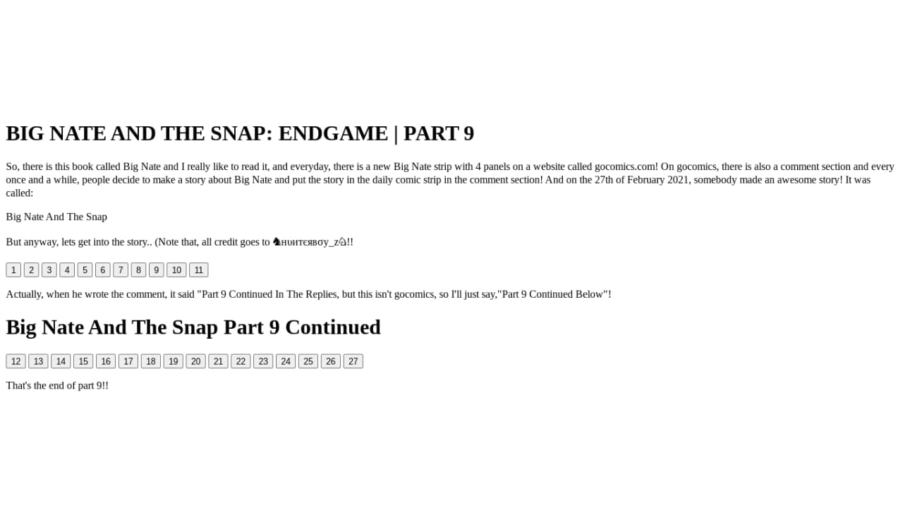 Big Nate And The Snap Part 9