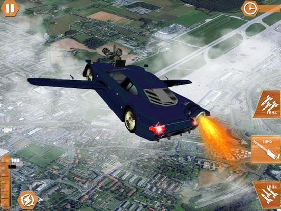 Flying Car Shooting Chase: Air Stunt Simulator screenshot 5