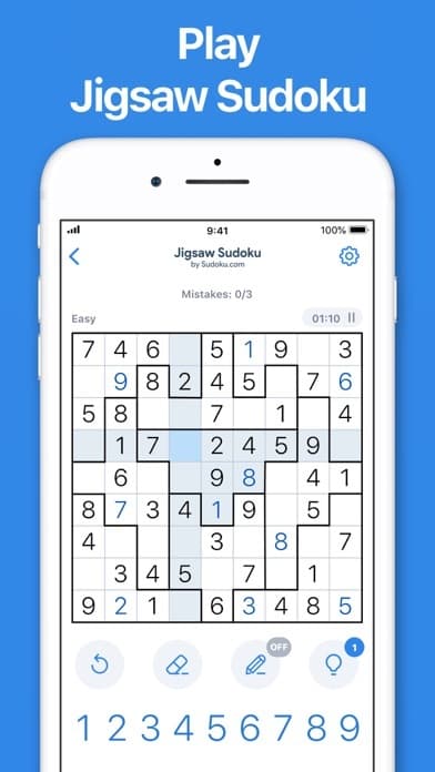Jigsaw Sudoku by Sudoku.com screenshot 2