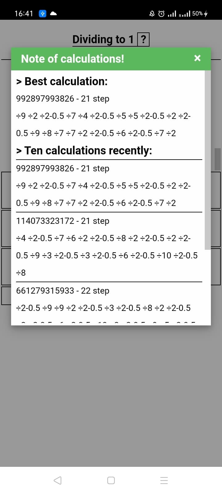 Dividing to 1 screenshot 4