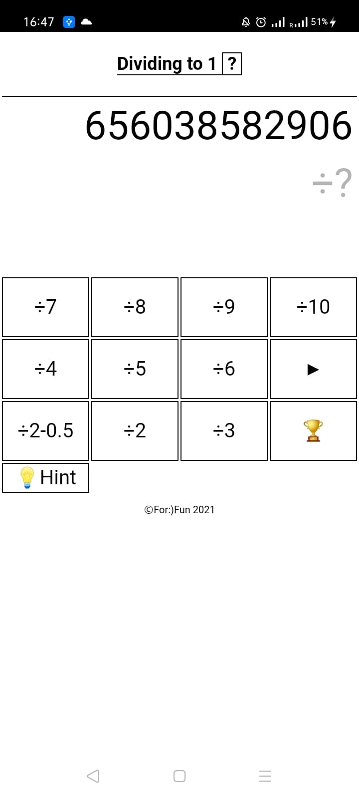 Dividing to 1 screenshot 2