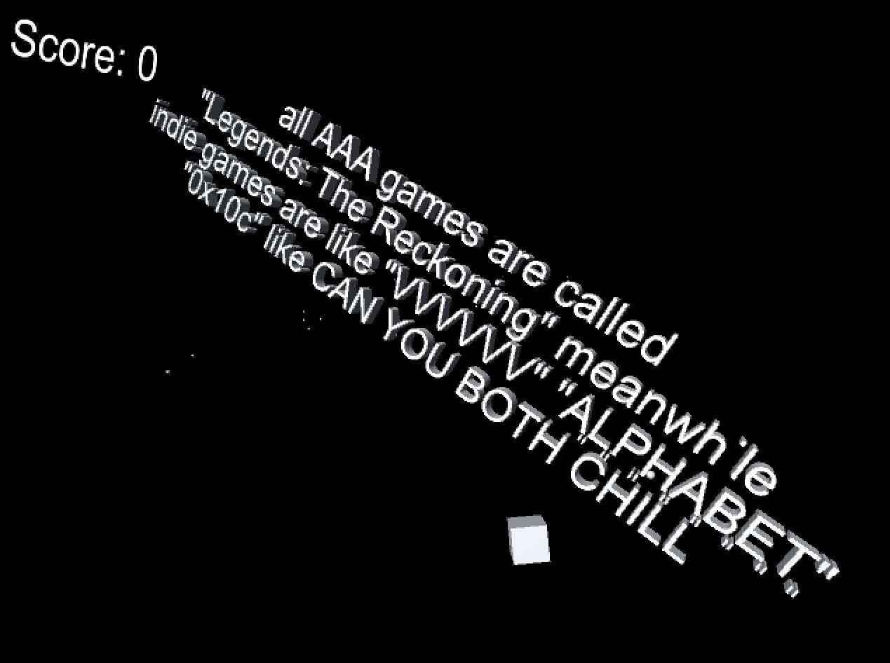 all AAA games are called "Legends: The Reckoning" meanwhile indie games are like "VVVVVV" "A͈L͈P͈H͈A͈B͈E͈T͈" screenshot 2