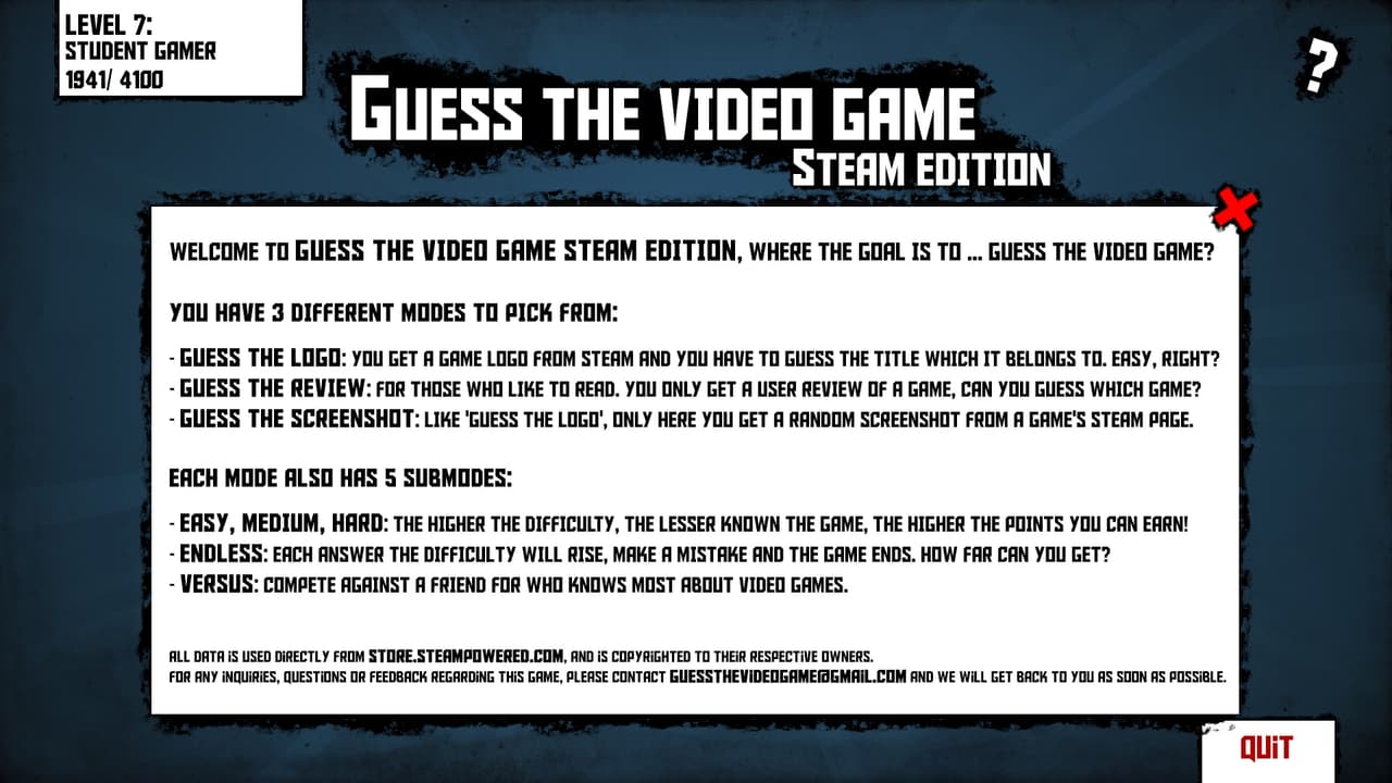 Guess The Video Game -Steam edition