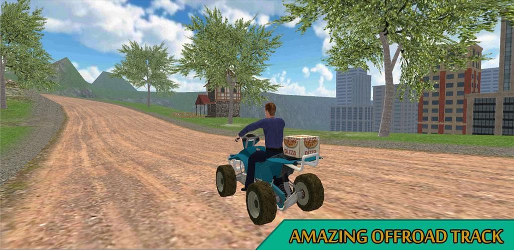 ATV Bike Pizza Delivery Boy