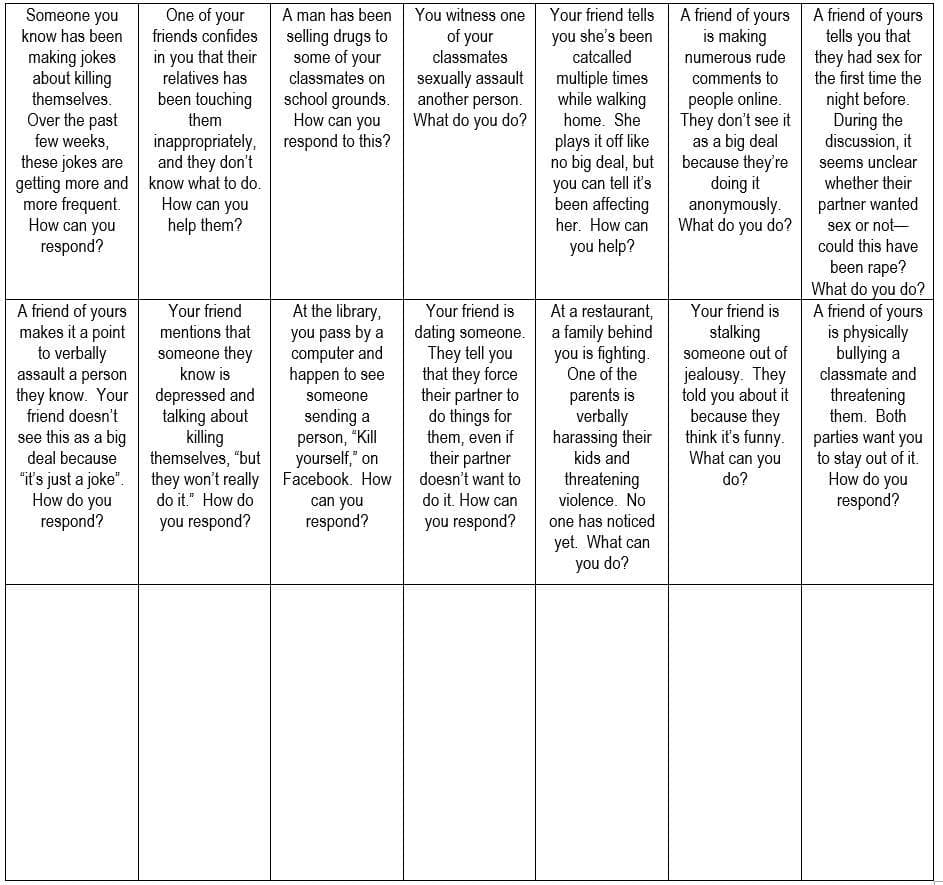 Lets Intervene! A Card Game