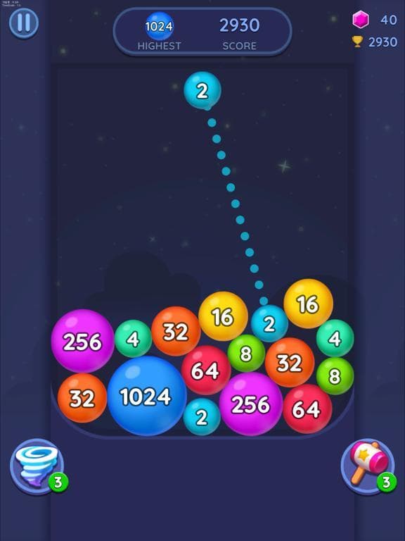 2048 Merge Bubbles! screenshot 2