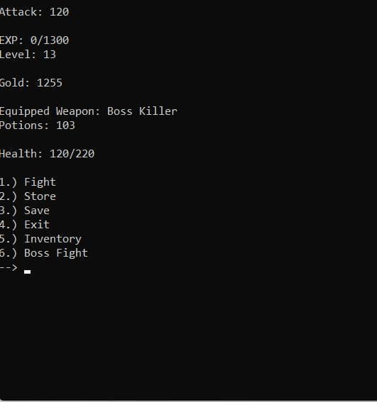 Python Text Based RPG