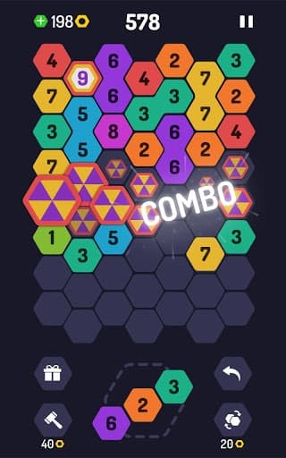 UP 9 - Hexa Puzzle! Merge Numbers to get 9 screenshot 4
