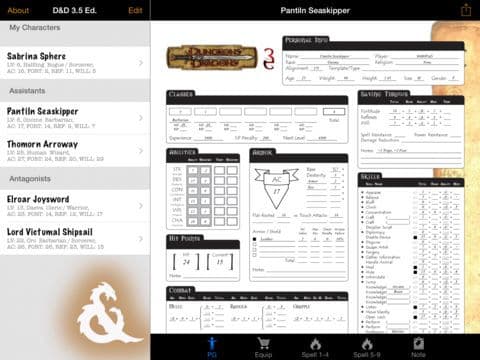 Real Sheet Unlimited: D&D 3.5 Edition screenshot 2