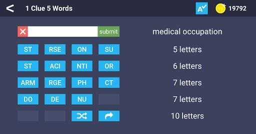 1 Clue 5 Words - Word Game screenshot 2