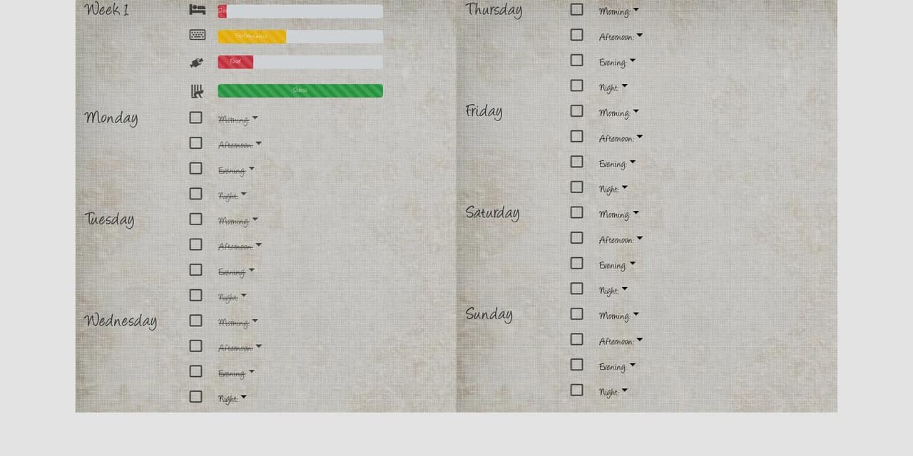 HIWP (High Intensity Weekly Planner)