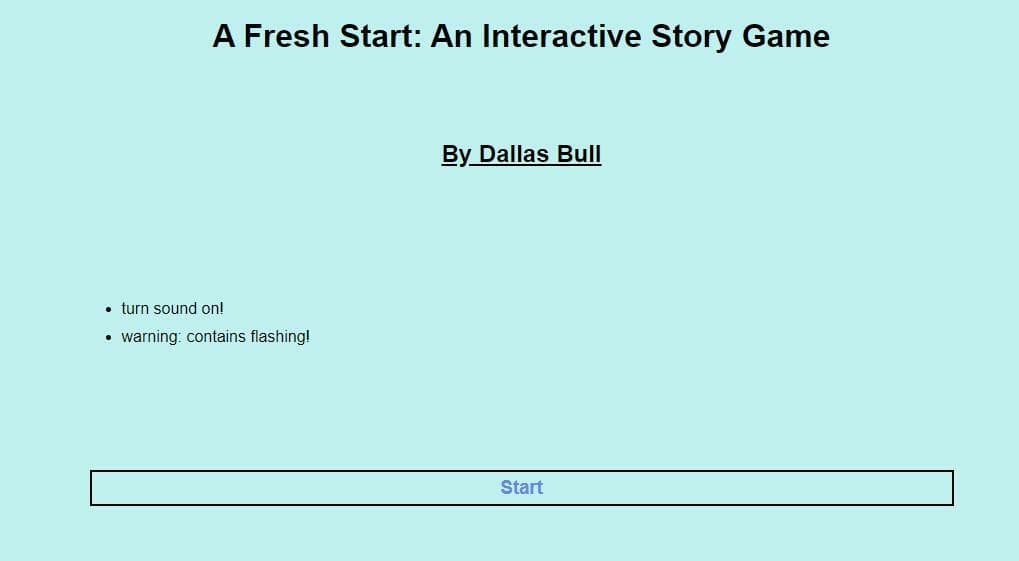 Final Project: A Fresh Start