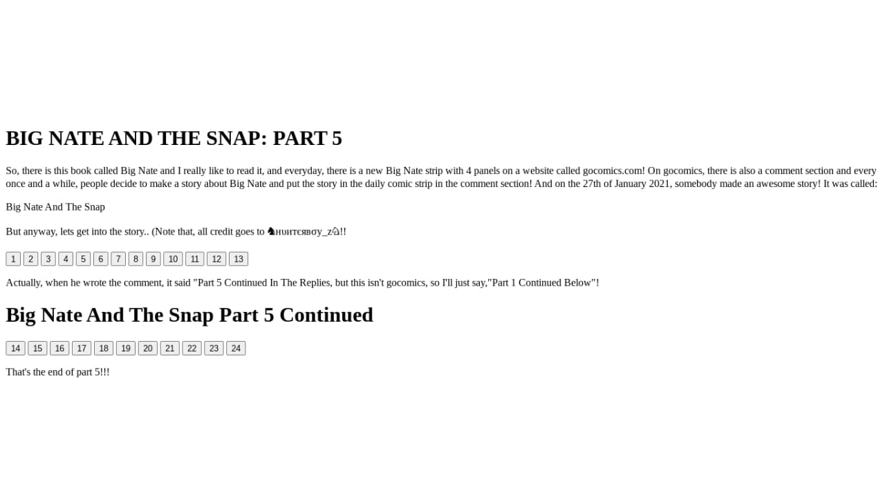 Big Nate And The Snap Part 5