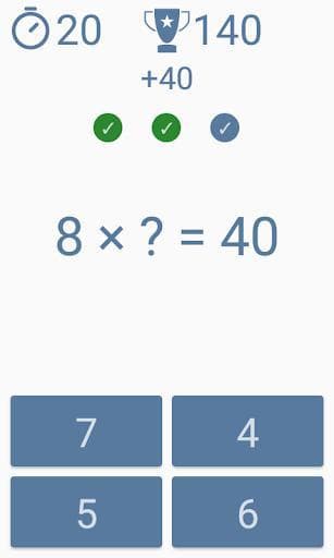Multiplication table screenshot 4