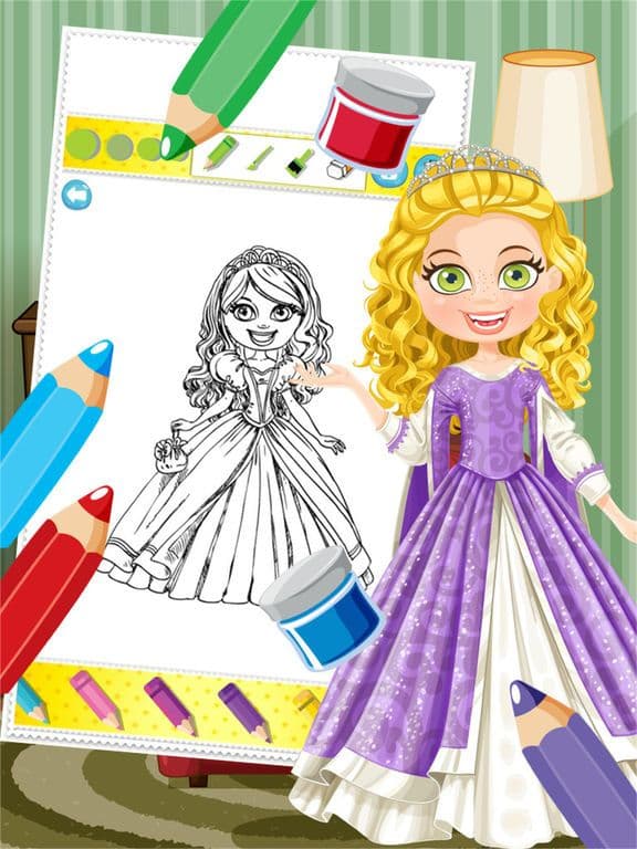 Princess Colorbook Educational Coloring Game for Kids Girls screenshot 3