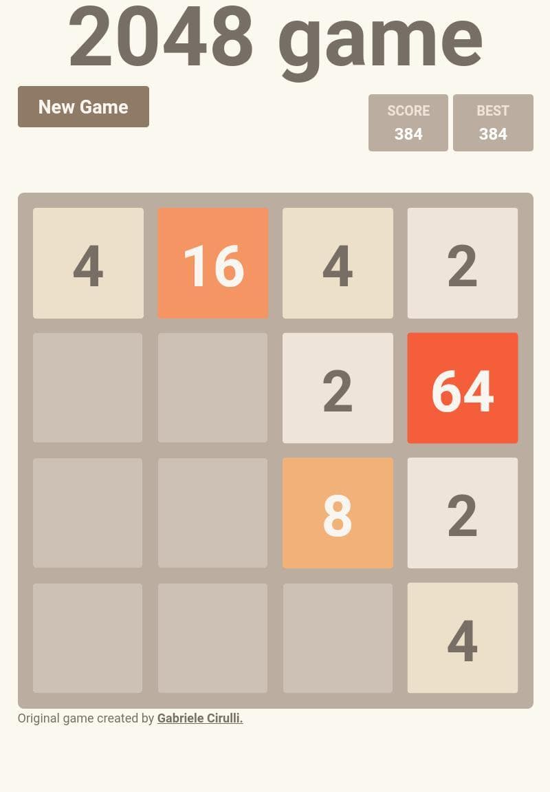 2048 game (itch) (Juagfah) screenshot 2