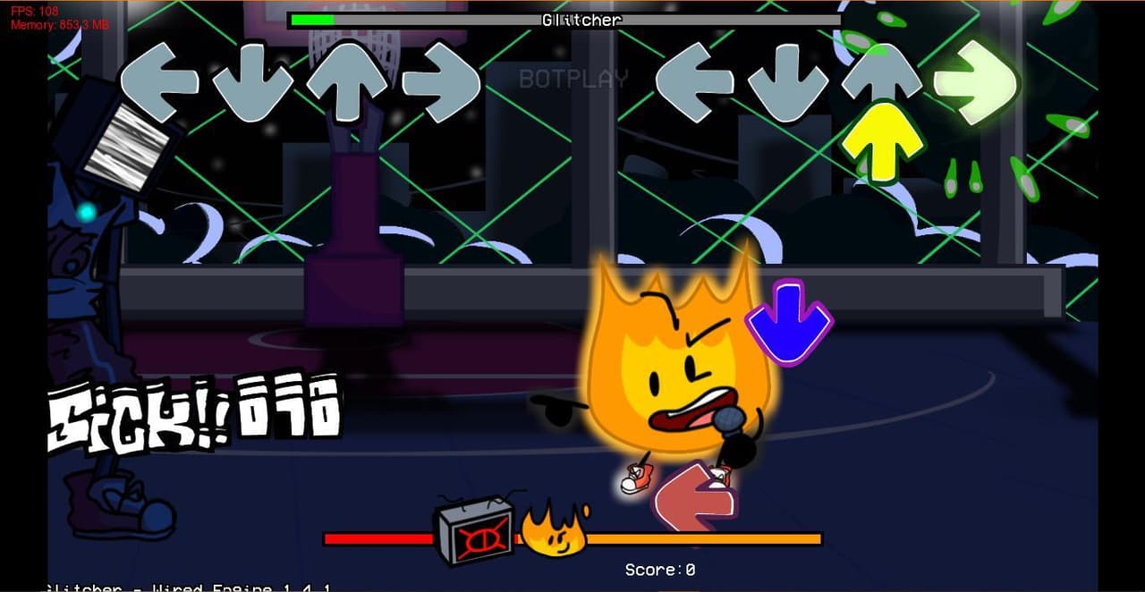 FNF: Glitcher but Hex and Wire Firey Sings it screenshot 2
