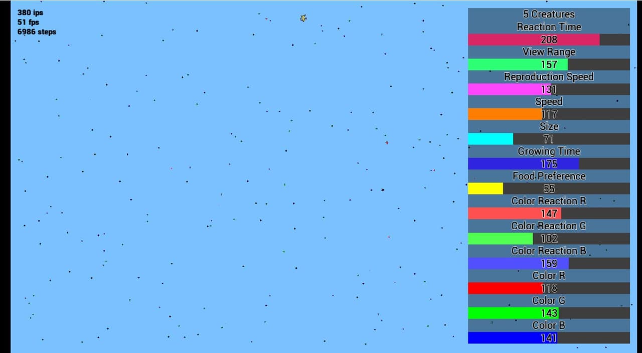 Evolution Simulator (SufDev) screenshot 2