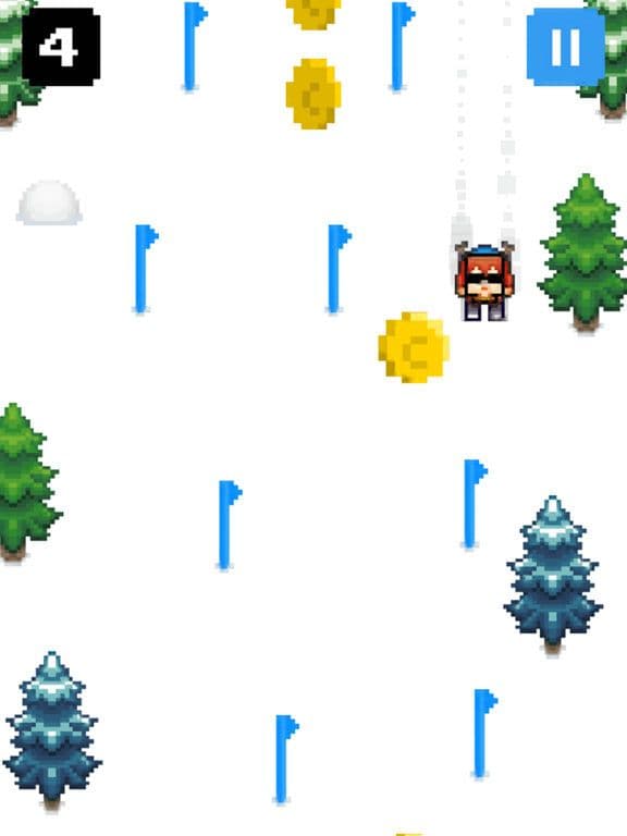 Christmas Triple Skiing - Run Run Pixcel 2D screenshot 4
