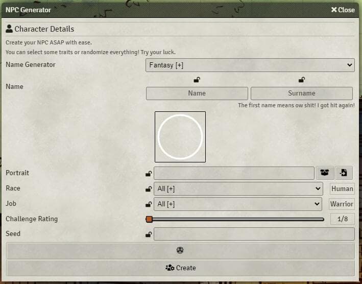 NPC Generator for 5e - Foundry VTT Module screenshot 4