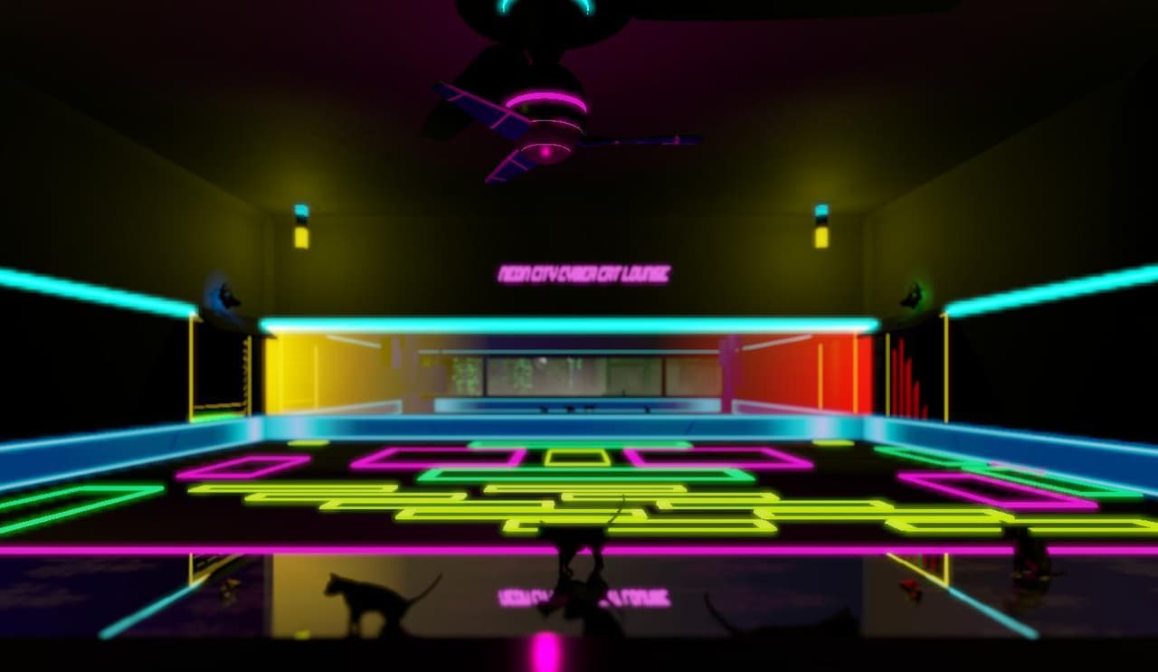 Neon City Cyber Cat Lounge screenshot 2