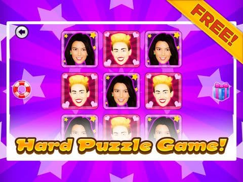 Puzzle Games Miley VS Kim Celebrity Tile Match FREE screenshot 2