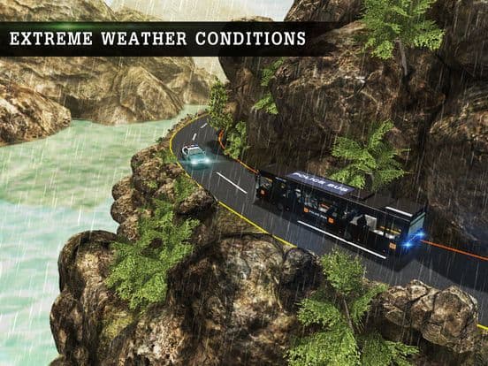 Off Road Police Bus Driving - Transport Cops with Protocol in Extreme Weather Conditions screenshot 4